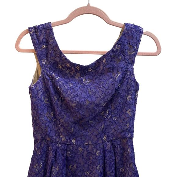 Shoshanna Purple Lace Sleeveless Dress - Picture 3 of 10